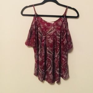 Cold shoulder purple blouse